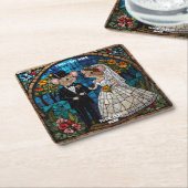 Schattigee Mouse bruiloft paar onderzetters (Schuin)