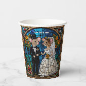 Schattigee Mouse bruiloft paar onderzetters Papieren Bekers (Voorkant)