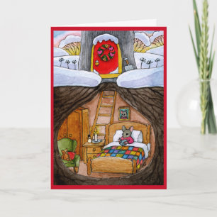 Schattigee Mouse Hygge of kerstkaart of uitnodigin Feestdagen Kaart