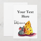 Schattigee Mouse Invitation Kaart (Voorkant / Achterkant)