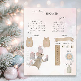 Schattigee Mouse Kerst Baby shower Guessing Game