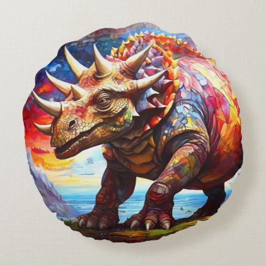 Schattigee Mozaïek Dinosaurussen kussen kussen set (Achterkant)