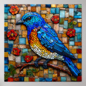 Schattigee mozaïekvogel poster (Voorkant)