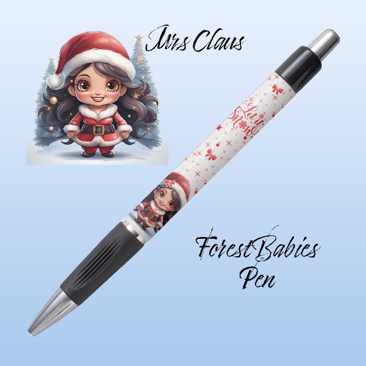Schattigee Mrs. Santa Xmas Graphic, Laat het Sneeu Pen