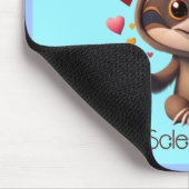 Schattigee MS Baby Sloth omringd door ♥️s Muismat (Hoek)