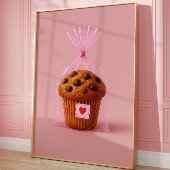 Schattigee Muffin Art Print, Gezellige Keuken Bakk Poster