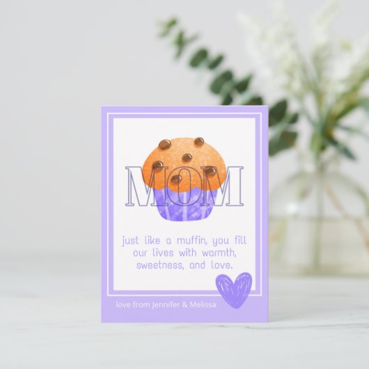 Schattigee Muffin Liefde & Zoet Moederdag Kaart (Staand voorkant)