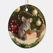 Schattigee Muis aangepaste tekst Metalen Ornament (Links)