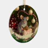 Schattigee Muis aangepaste tekst Metalen Ornament (Rechts)