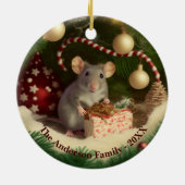 Schattigee Muis aangepaste tekst Metalen Ornament (Achterkant)