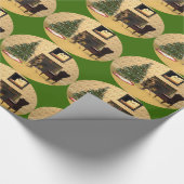 Schattigee muis die een kerstboom versiert cadeaupapier (Hoek)