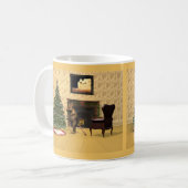 Schattigee muis die een kerstboom versiert koffiemok (Voorkant links)