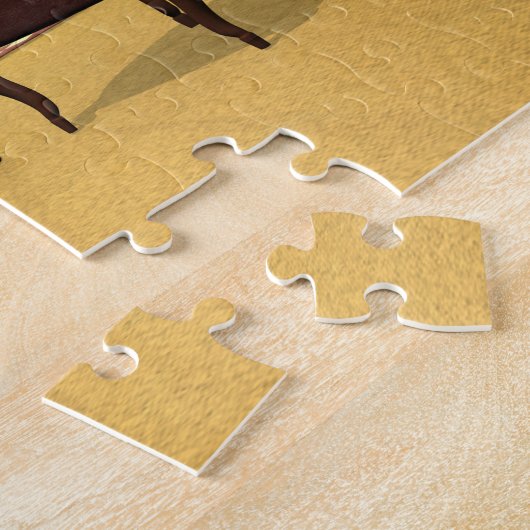 Schattigee muis die een kerstboom versiert legpuzzel (Zijkant)