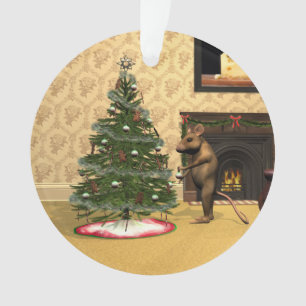 Schattigee muis die een kerstboom versiert ornament