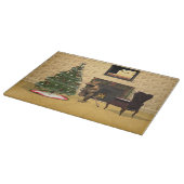 Schattigee muis die een kerstboom versiert snijplank (Hoek)