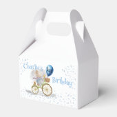 Schattigee Muis Dieren Fietsjongen 1e Verjaardagsf Bedankdoosjes (Voorkant Zijde)