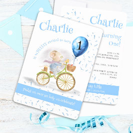 Schattigee Muis Dieren Fietsjongen 1e Verjaardagsf Kaart