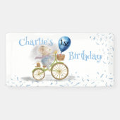 Schattigee Muis Dierenjongen 1e Verjaardagsfeest W Spandoek (Horizontaal)