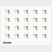 Schattigee muis en Calla Lily Vierkante Sticker (Vel)