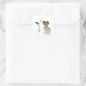 Schattigee muis en Calla Lily Vierkante Sticker (Tas)