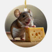 Schattigee Muis en Kaas Keramisch Ornament (Achterkant)