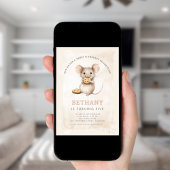 Schattigee muis en koekjes 5e verjaardagsfeest kaart