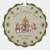 Schattigee Muis Familie Kerst  Ornament Kaart (Voorkant)