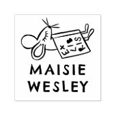 Schattigee Muis Hand getrokken Gepersonaliseerde N Zelfinktende Stempel (Design)