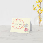 Schattigee Muis Ik hou van je Valentijnsdag Jubile Kaart (Gele Bloem)