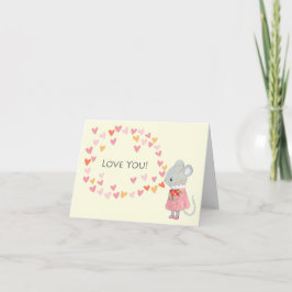Schattigee Muis Ik hou van je Valentijnsdag Jubile Kaart