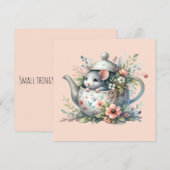 Schattigee muis in bloementheepot illustratie feestdagenkaart (Voorkant / Achterkant)