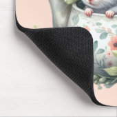 Schattigee muis in bloementheepot illustratie muismat (Hoek)