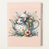 Schattigee muis in bloementheepot illustratie planner (Achterkant)