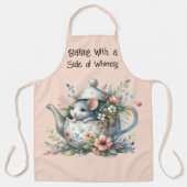 Schattigee muis in bloementheepot illustratie schort (Voorkant)