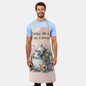 Schattigee muis in bloementheepot illustratie schort (Gedragen)