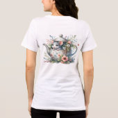 Schattigee muis in bloementheepot illustratie Tri-Blend shirt (Achterkant)