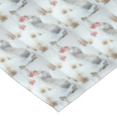 Schattigee muis in de sneeuwfauna met kerst tafelkleed (Gekanteld)