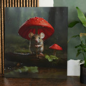 Schattigee Muis in Forest Mushroom Paraplu Poster