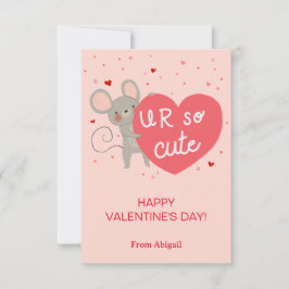 Schattigee Muis Kinder Klaslokaal Valentijn Note K Kaart