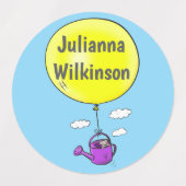 Schattigee muis met ballon gepersonaliseerde carto labels (Design 2)
