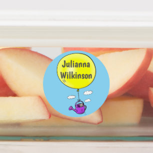 Schattigee muis met ballon gepersonaliseerde carto labels