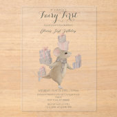 Schattigee muis met cadeautjes 1 jaar acryl uitnodigingen (Voorkant)