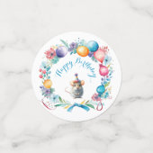 Schattigee muis met een party Pet Confetti (Kleine voorkant)