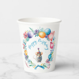 Schattigee muis met een party Pet Papieren Bekers