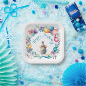 Schattigee muis met een party Pet Papieren Bordje (Feest)