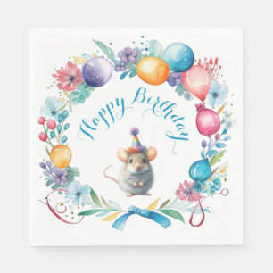 Schattigee muis met een party Pet Servet