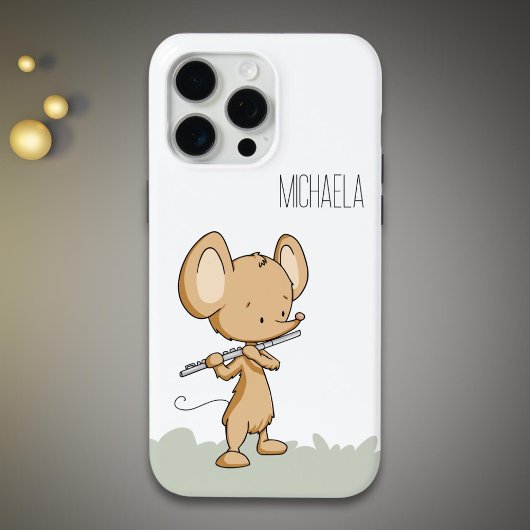 Schattigee Muis met Fluitmuziek Case-Mate iPhone Case