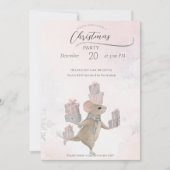 Schattigee muis met kerstcadeautjes kaart (Voorkant)