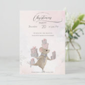 Schattigee muis met kerstcadeautjes kaart (Staand voorkant)