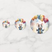 Schattigee muis met kleurrijke ballonnen, personal confetti (Achterkanten)